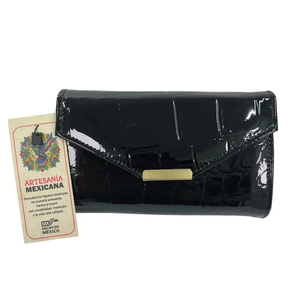 [C22PIBPCNEG] CARTERA PIEL PICO BARRA (CHAROL NEGRO).webp