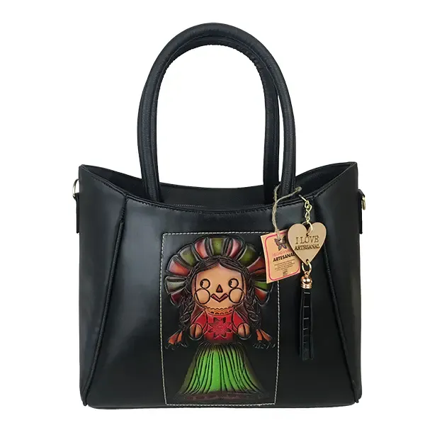 [B05VAAV2LBNI] BOLSO VAQUETA ARTESANAL VICTORIA 2 LELE BICOLOR NEGRO I.webp