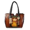 BOLSO VAQUETA ARTESANAL REYNA 2 LELE BICOLOR SHEDRON NEGRO R