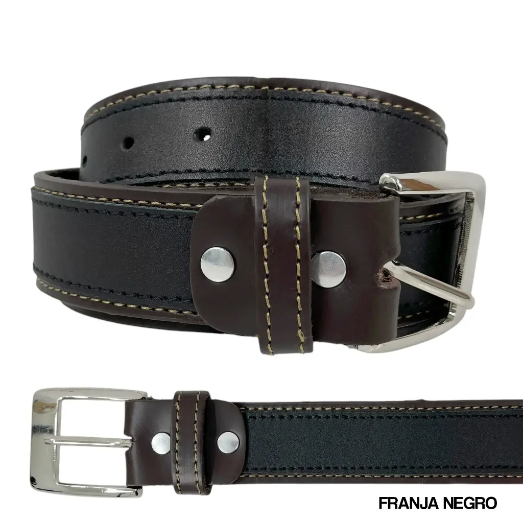 CINTURON PIEL FRANJA CAFE