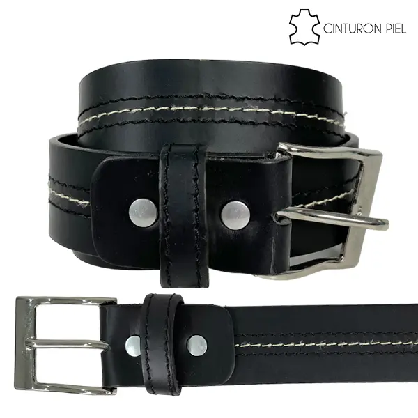 [CI13CAPLNEG332] CINTURON PIEL MODELO 3 (NEGRO, 32)