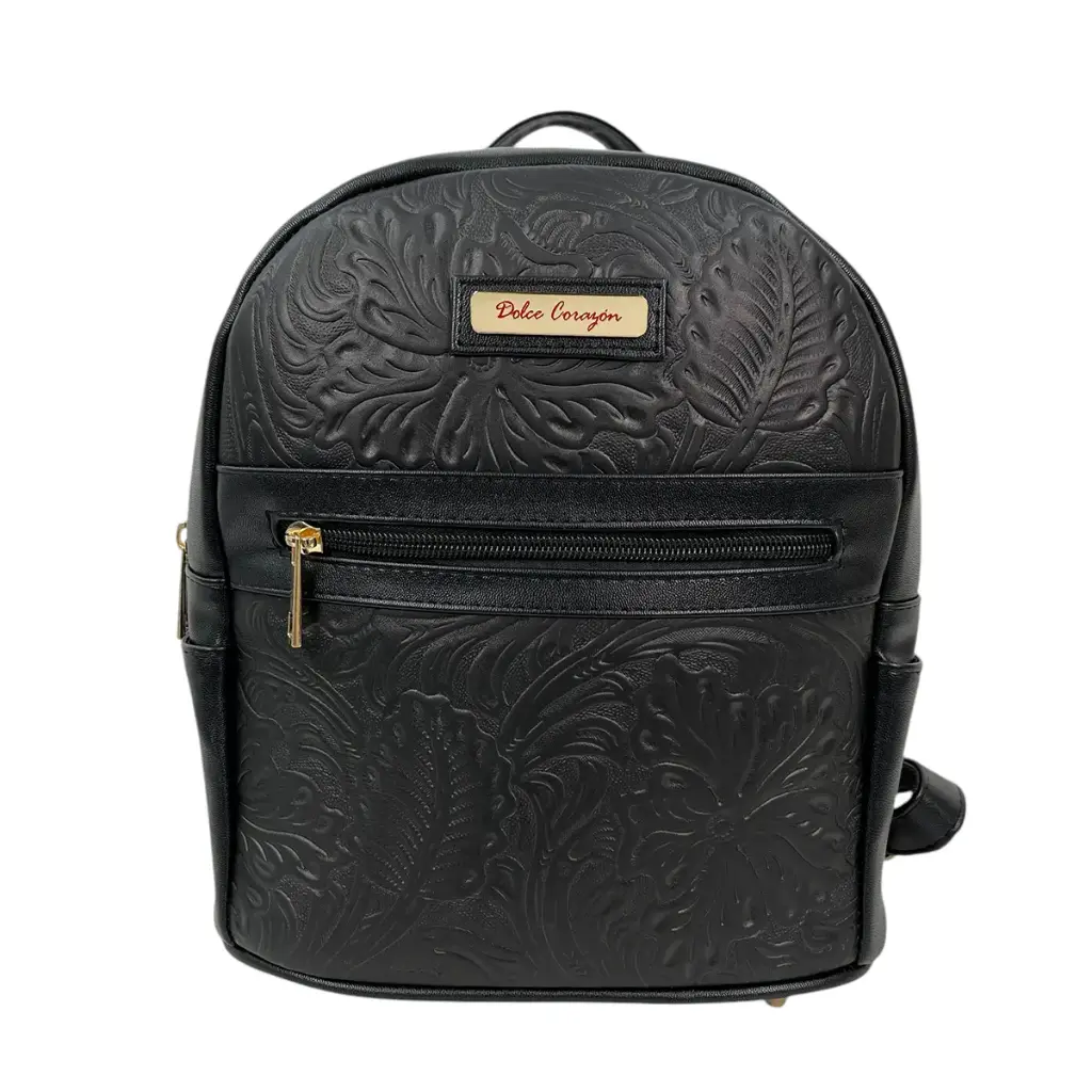 [M02BEPIFLNEG] MOCHILA BETSY PIEL  (BETSY PIEL FLORES NEGRO)