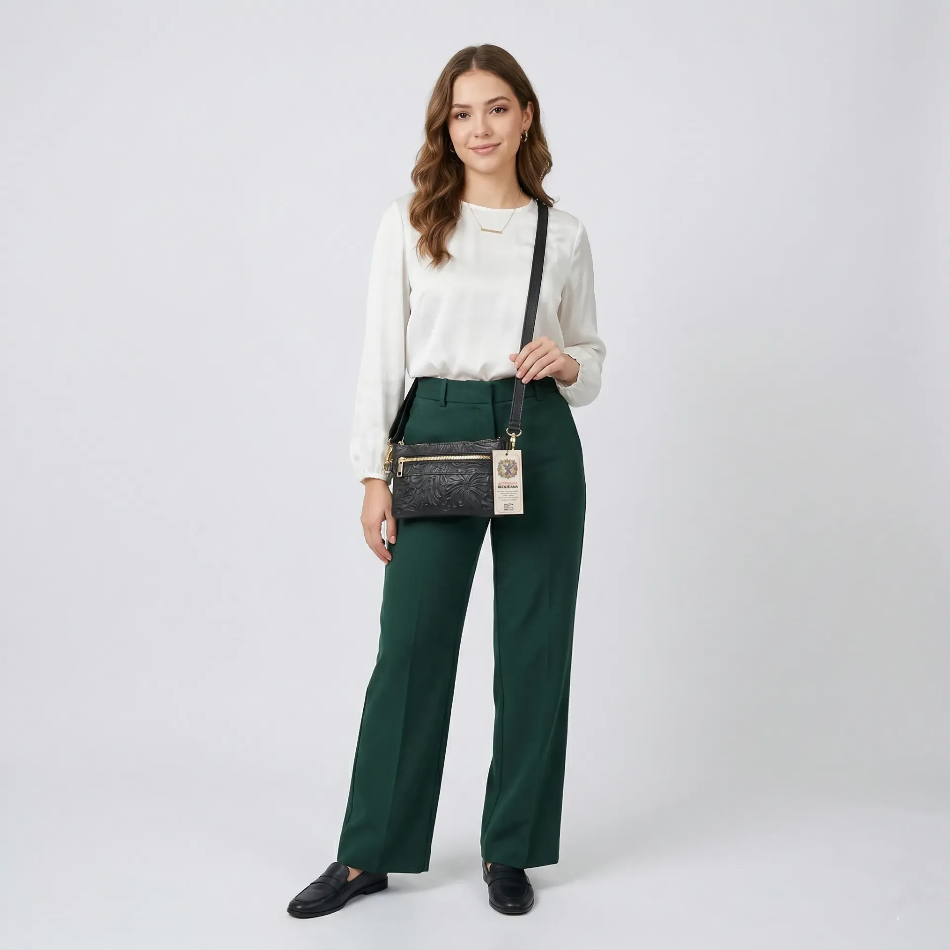 [B16UN15FNEG] UNISEX #15 PIEL  (FLORES NEGRO)