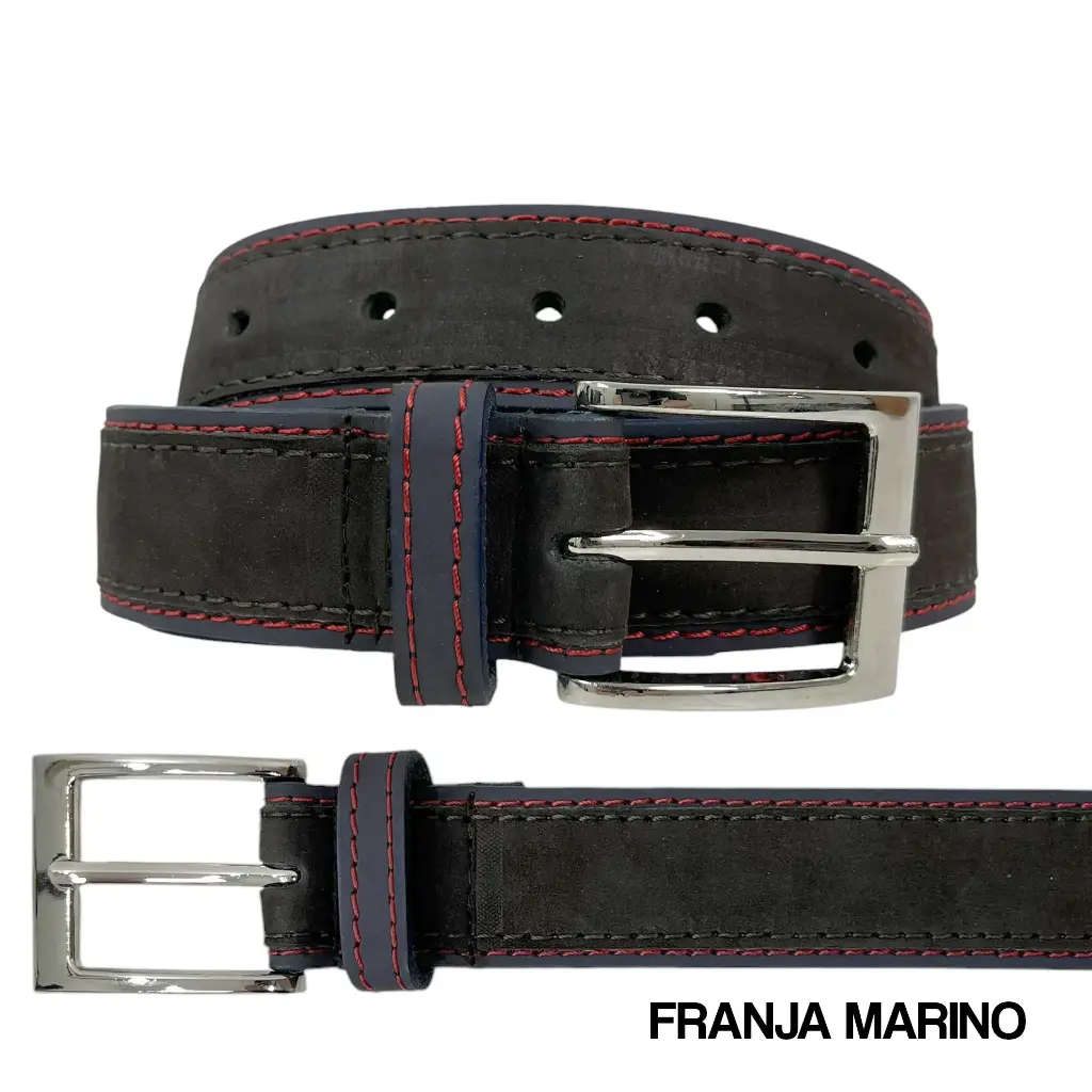 CINTURON PIEL FRANJA CAFE