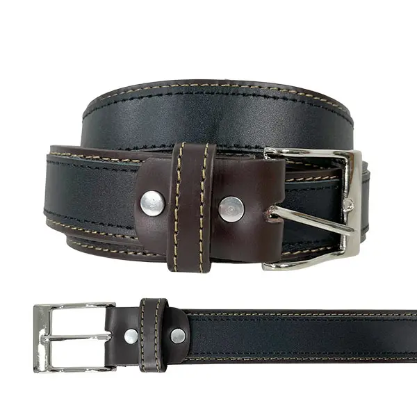 CINTURON PIEL FRANJA CAFE