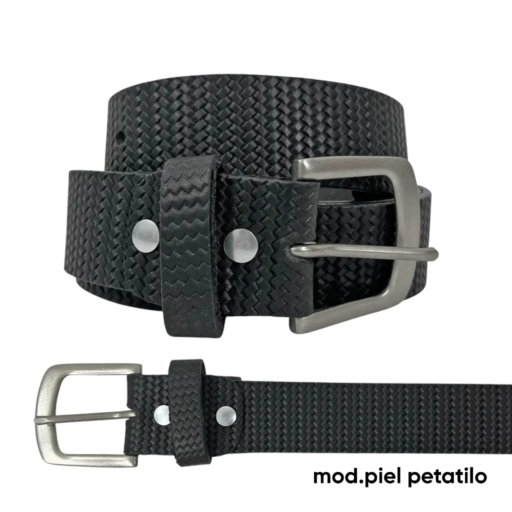 [CI13CAPPN32] CINTURON PIEL PETATILLO (NEGRO, 32)
