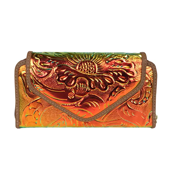 CARTERA KARO SINTETICO TORNASOL MUÑEQUEADO LILA