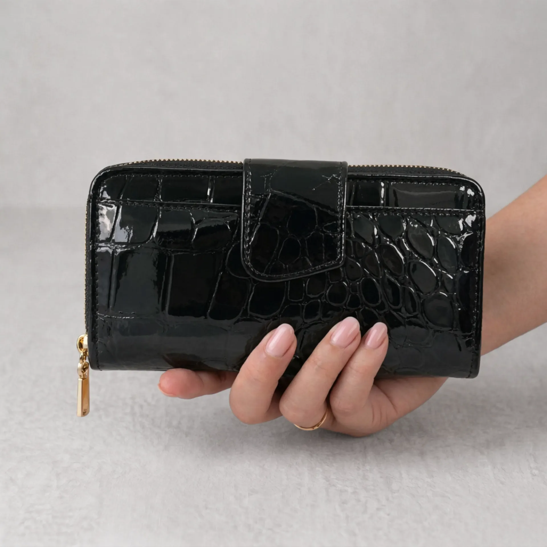 [C22DA2PCNEG] CARTERA DANY #2 PIEL (CHAROL NEGRO)