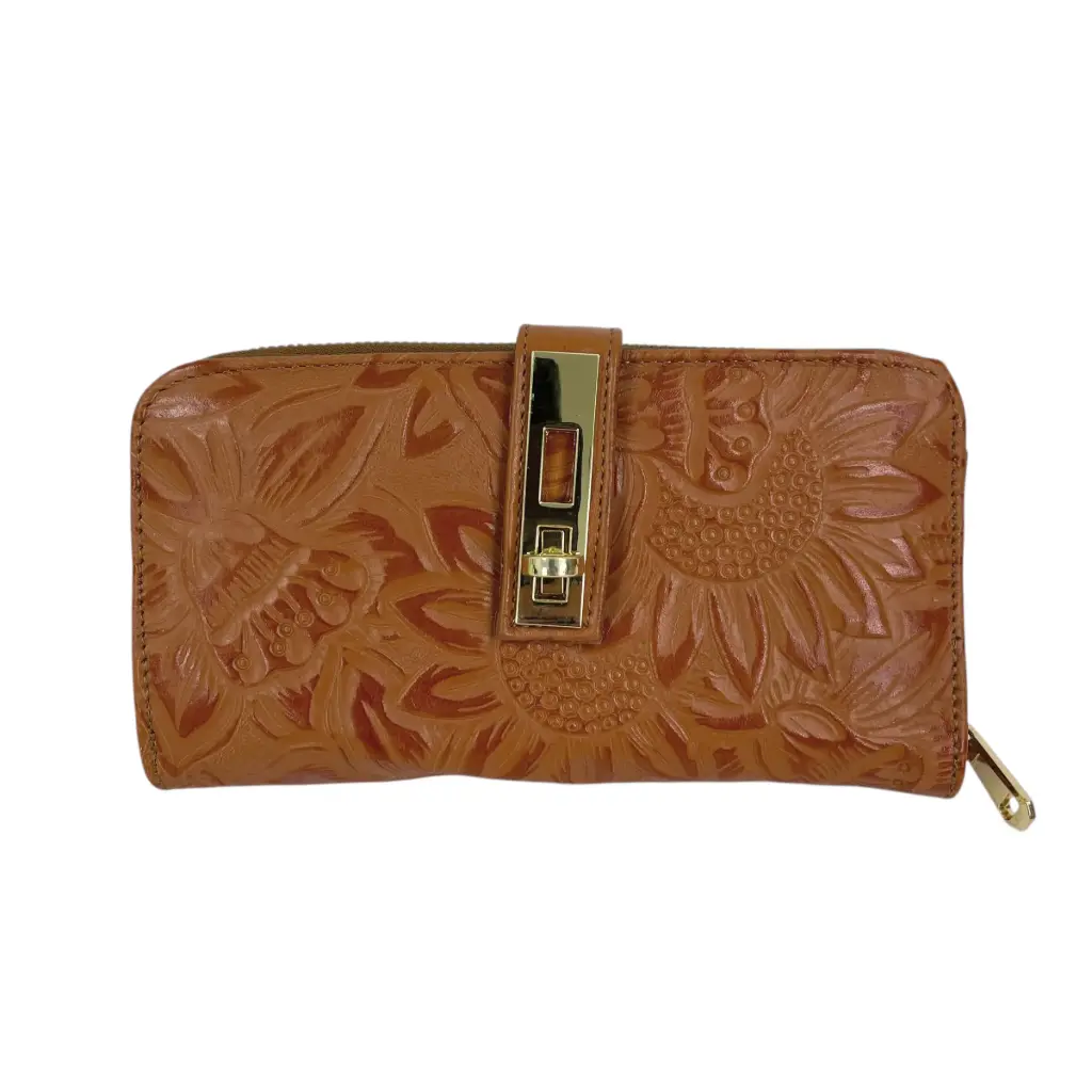 [C22MABPGMSH] CARTERA MARTHA BROCHE (GIRASOL MUÑEQUEADO SHEDRON)