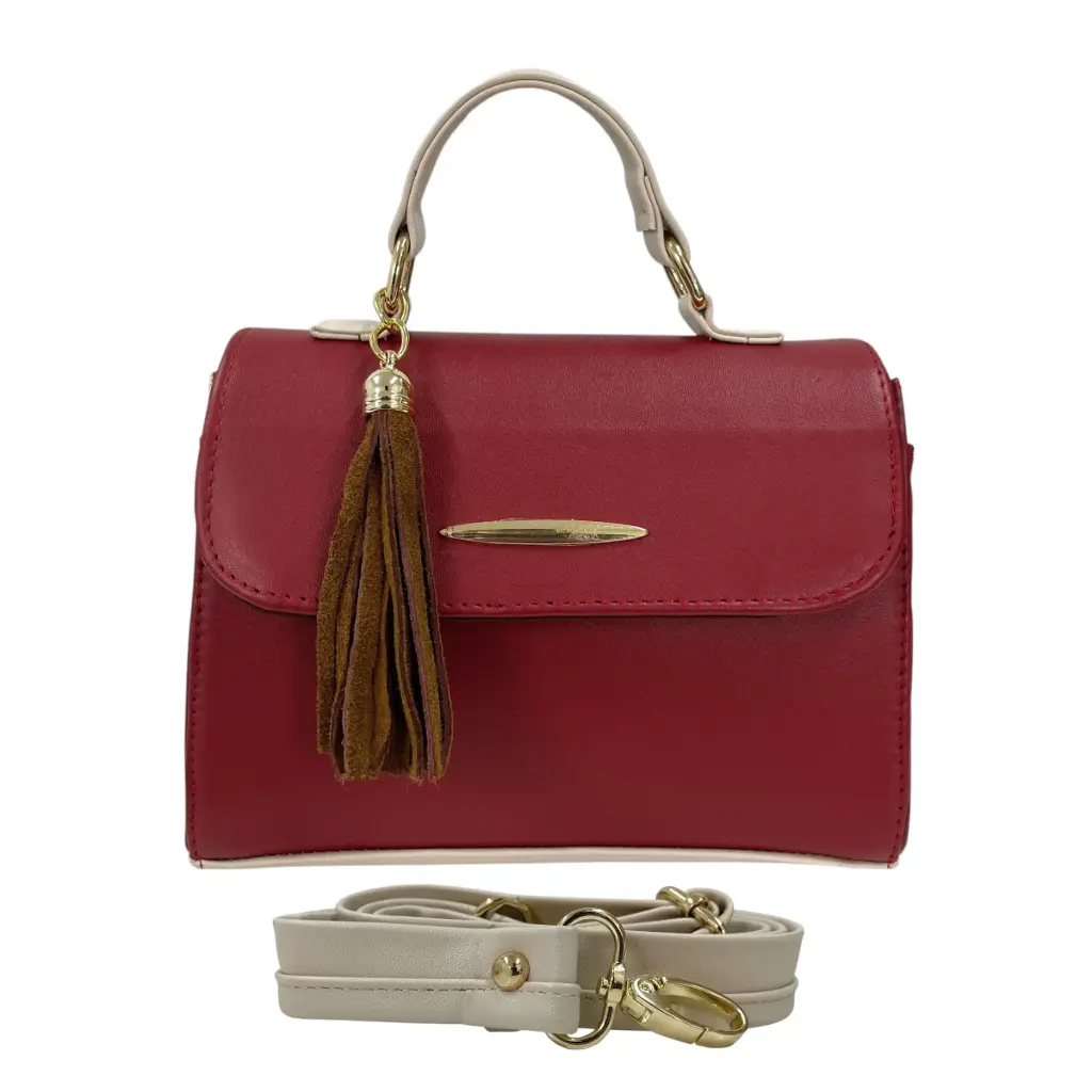 [B02DE2LROB] DELIA #2 PIEL  (LISO ROJO/BEIGE)