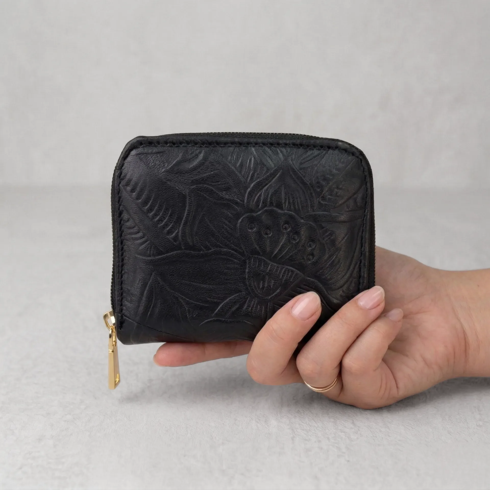 [B04MNIGNEG] MONEDERO NINNA PIEL (GIRASOL NEGRO)