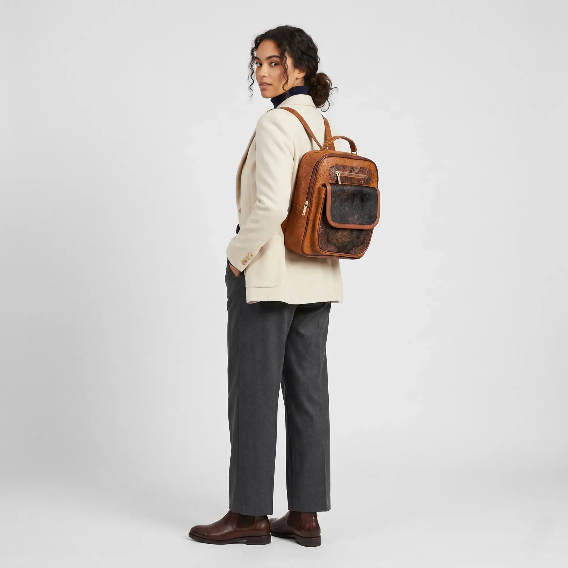 MOCHILA ROX PIEL PELO 