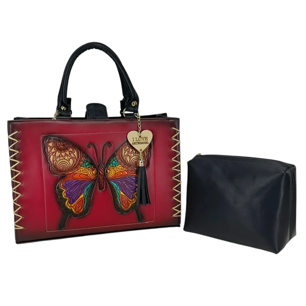 MIKA PIEL VAQUETA MARIPOSA ROJO/NEGRO 