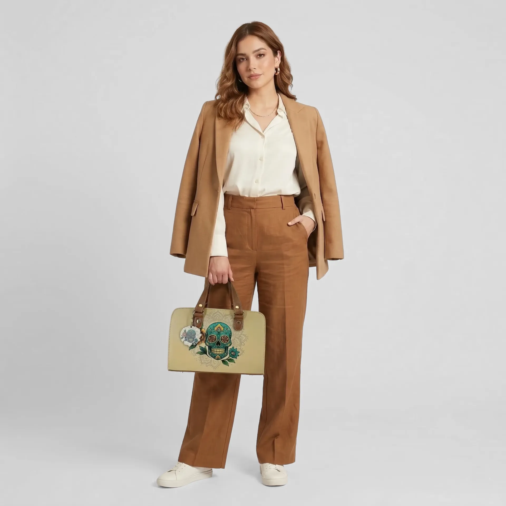 [B2FRGSCLVBS] FRIDA PIEL  (GIRASOL/SINTETICO CALAVERA BEIGE/SHEDRON)
