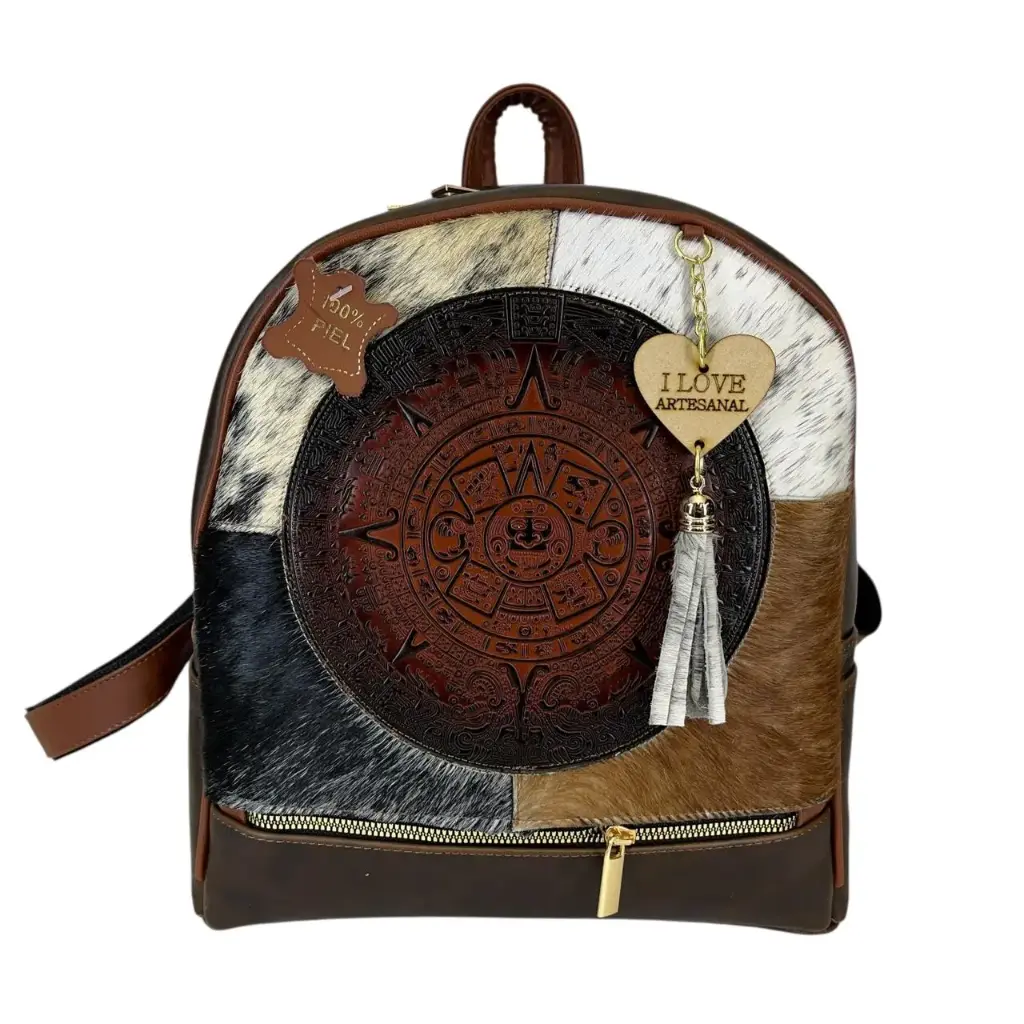 MOCHILA MEDIANA VAQUETA