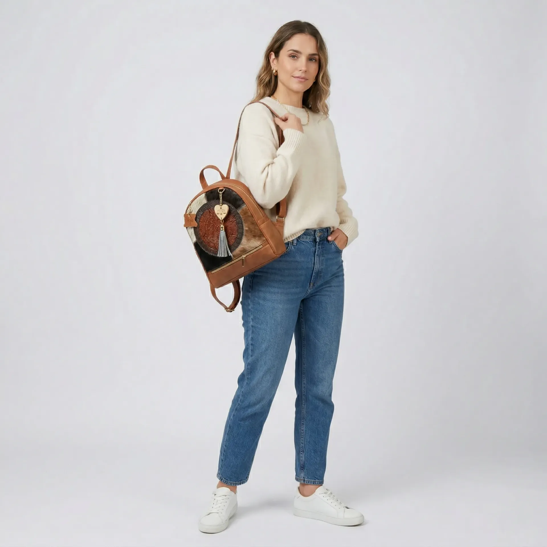 [M5VAPCALE] MOCHILA MEDIANA VAQUETA