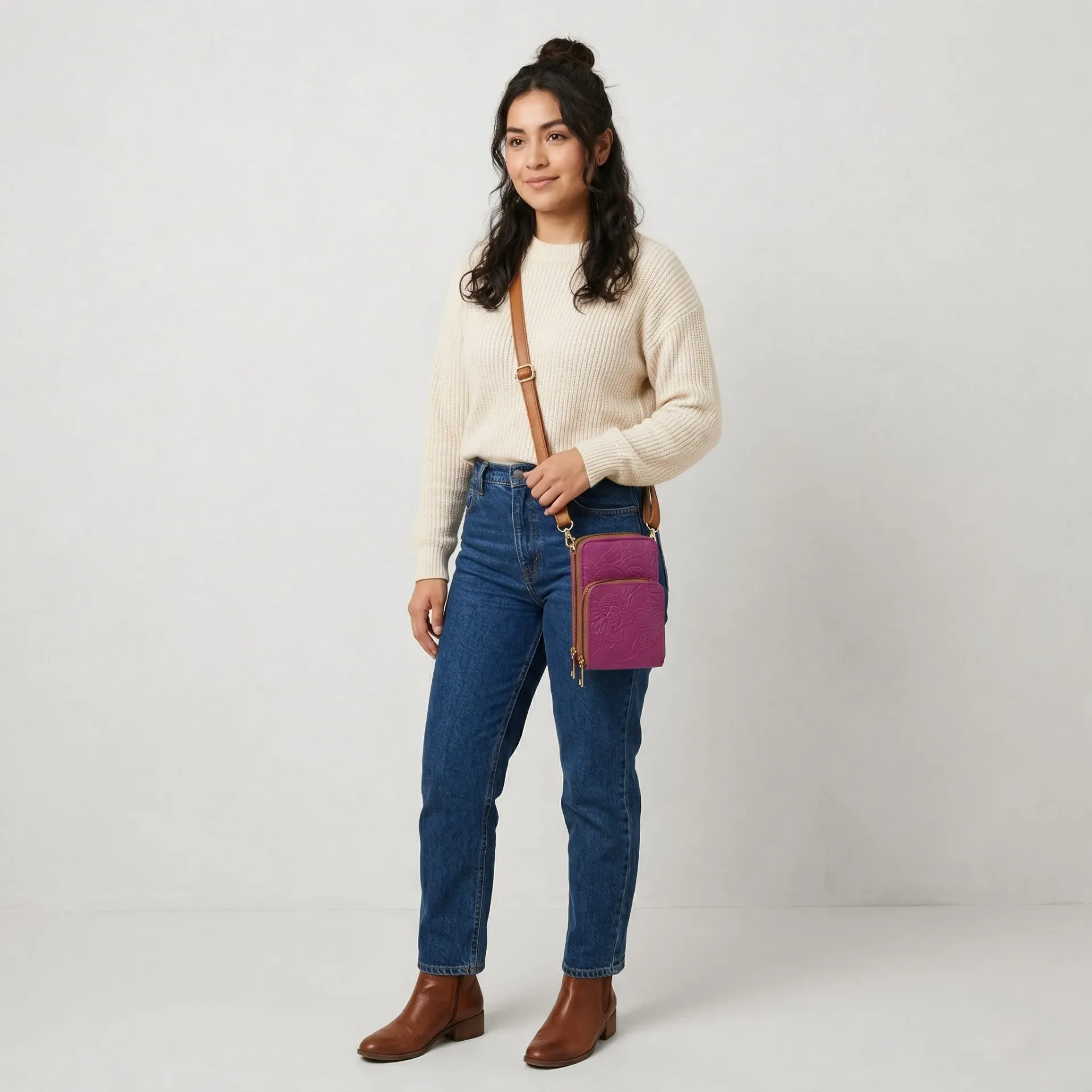 PORTACEL PIEL TRIPLE CIERRE