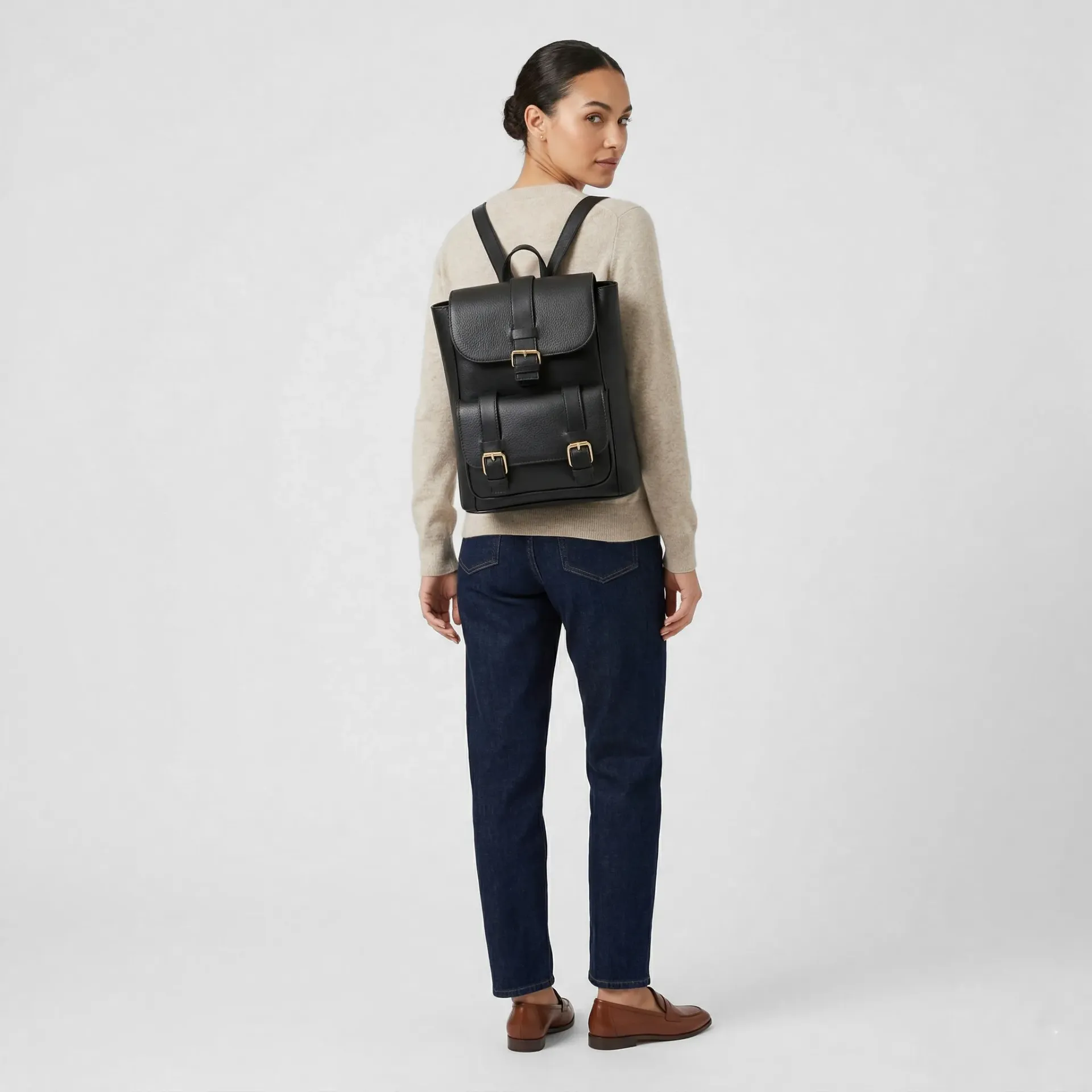 [M2KELLNEG] MOCHILA KELLY PIEL (LISO NEGRO)