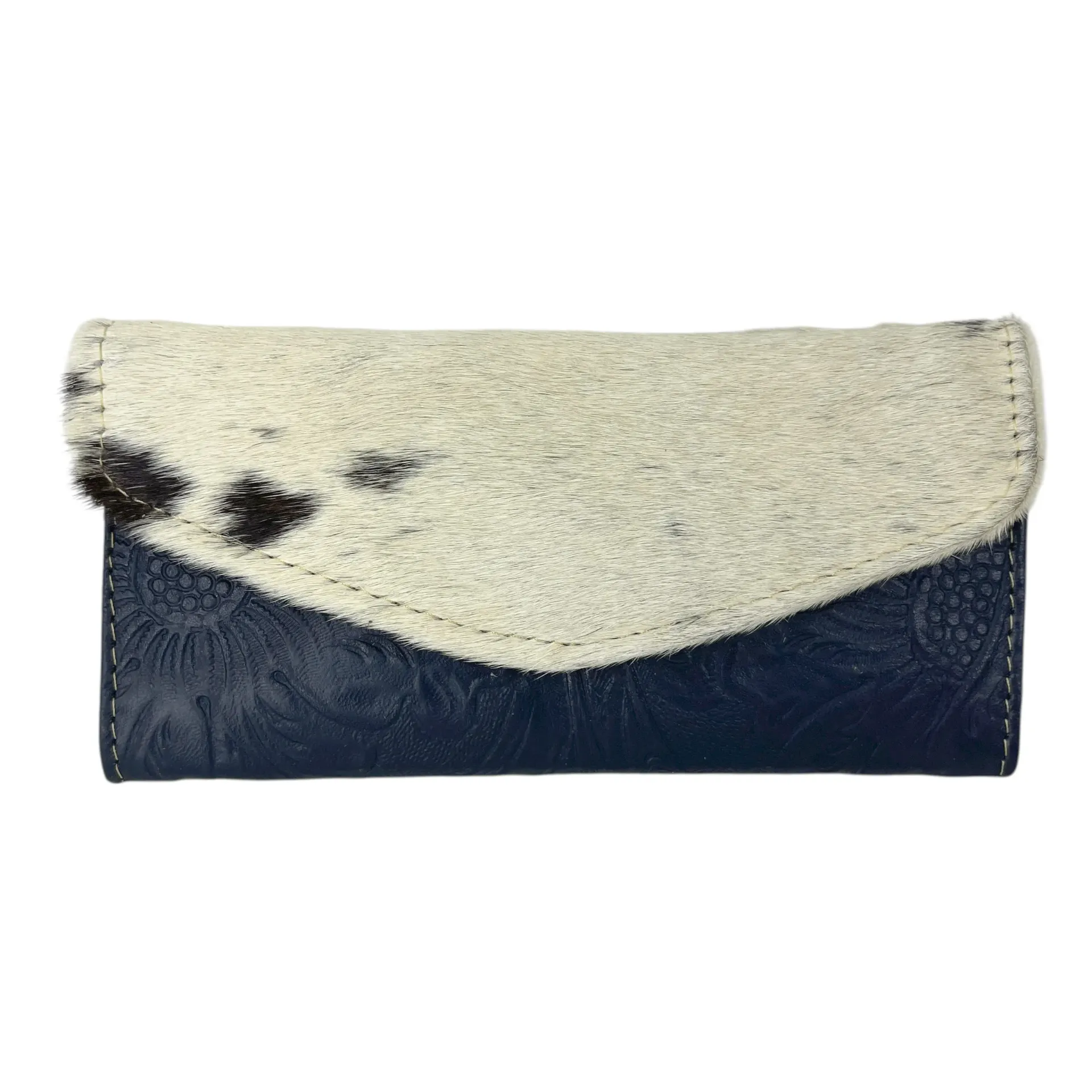 [C0ERKPFMAR] CARTERA ERIKA PIEL (PELO FLORES MARINO)