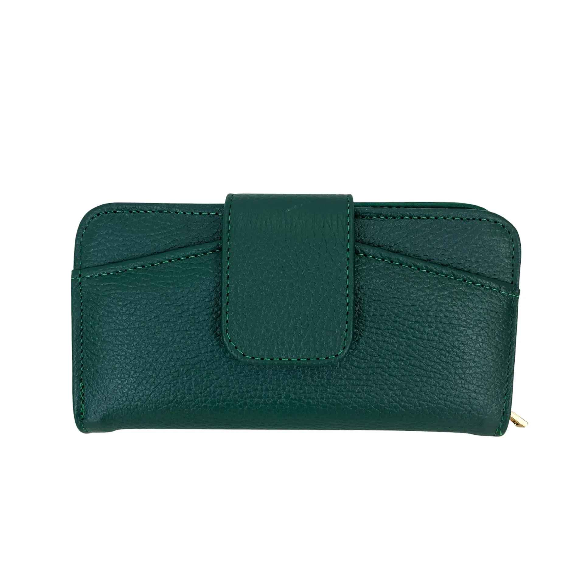 [B04CYKPVB] CARTERA YAKI PIEL (LISO VERDE BANDERA)