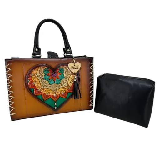 [B9MKVACOSHN] MIKA PIEL VAQUETA CORAZON SHEDRON/NEGRO 